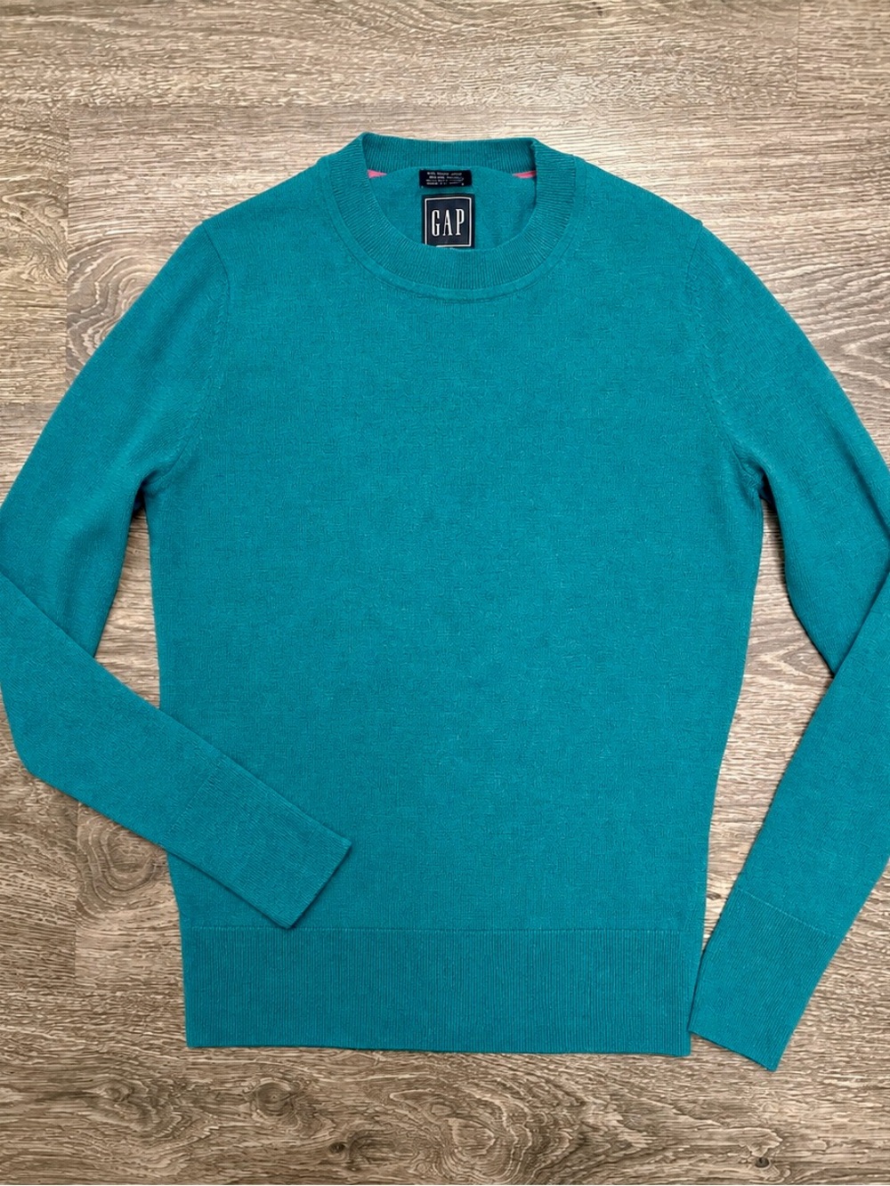 GAP 100% Merino Wool Crewneck Knit Sweater Teal XS